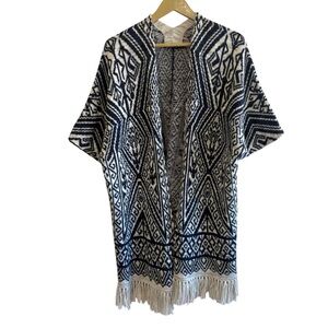 Peruvian Connection Size L/XL Alpaca Cardigan Knit Fringe Southwestern Aztec